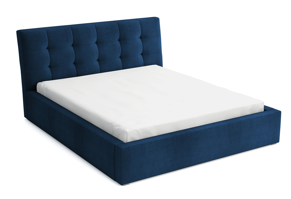 SELSEY Łóżko tapicerowane 180x200 cm Nabbe granatowe velvet hydrofobowe