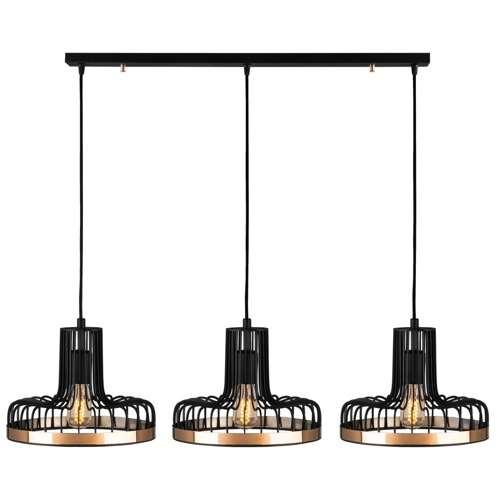 SELSEY Lampa wisząca Vantrows x3 czarno-złota