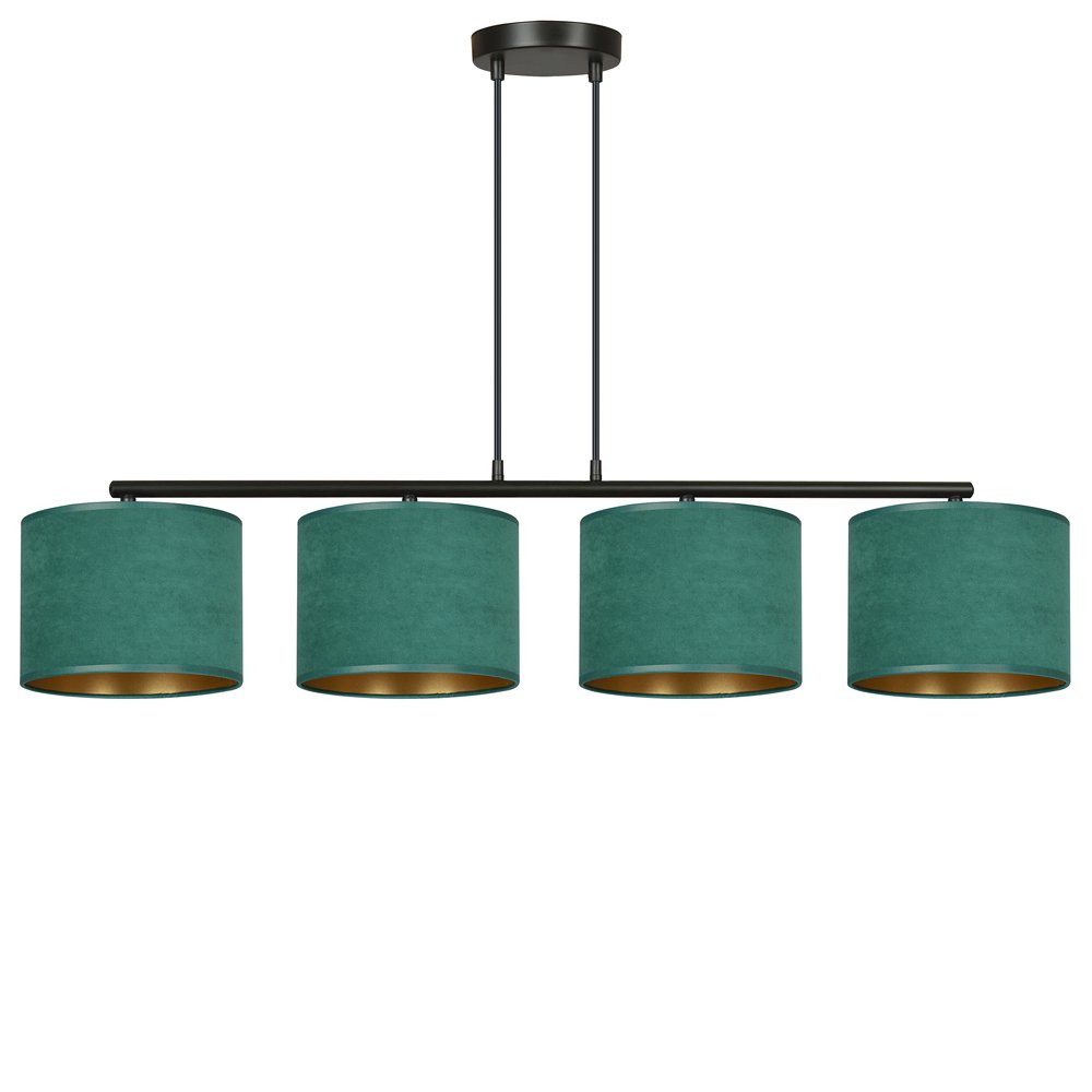 SELSEY Lampa wisząca Hellid x4 97 cm zielona