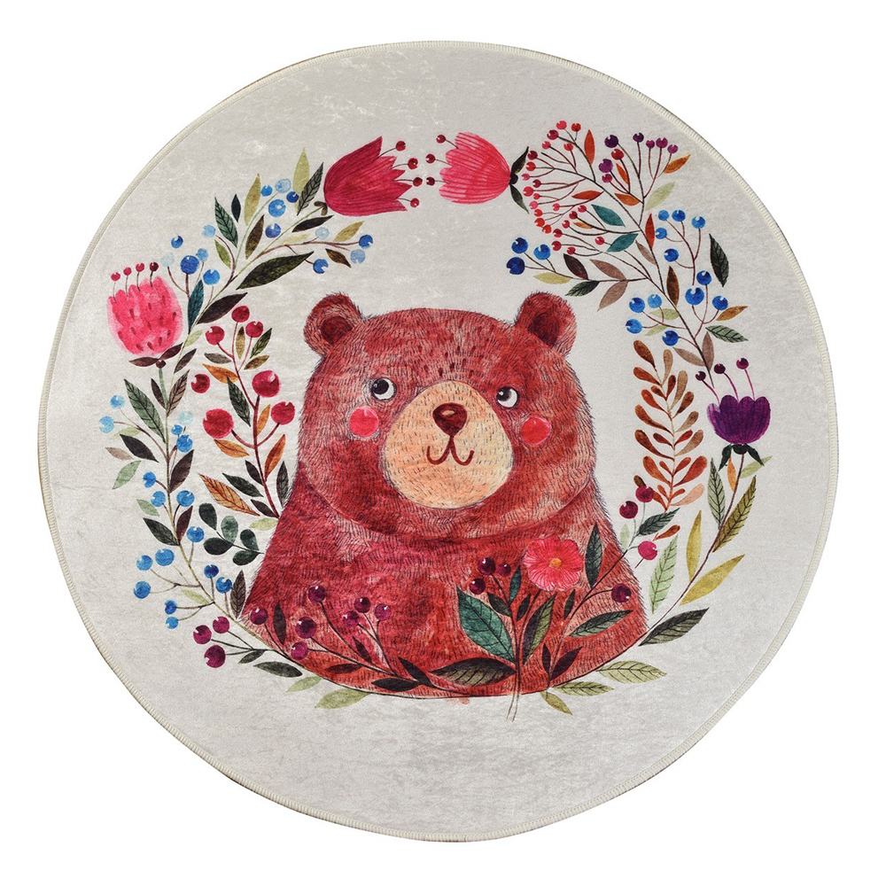 SELSEY Dywan do pokoju dziecięcego Dinkley Misie średnica 200 cm