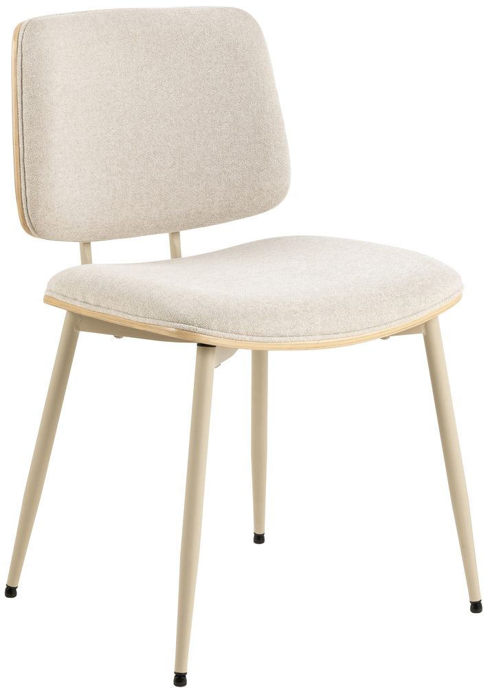 SELSEY Krzesło tapicerowane Climsor jasnobeżowe / dąb naturalny