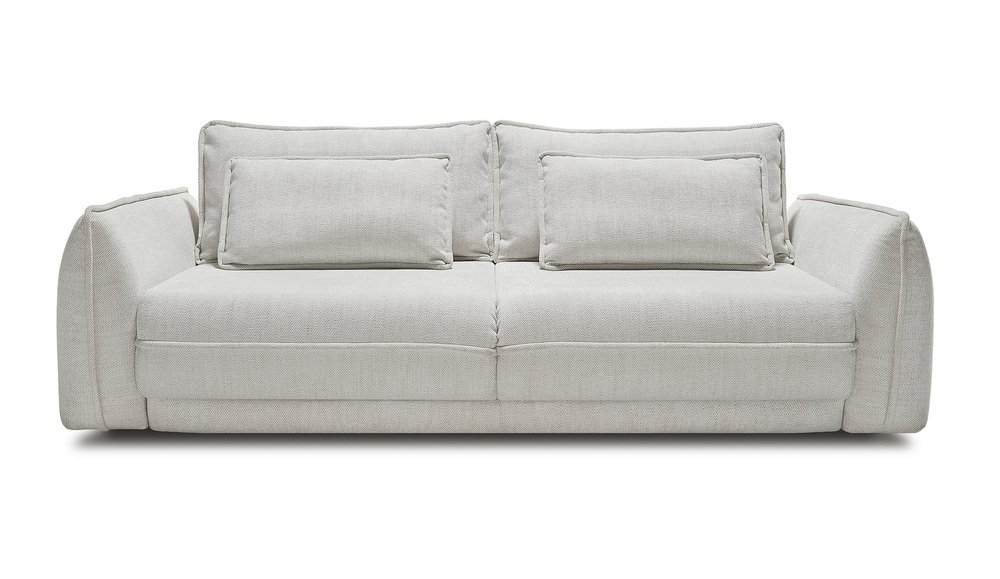 SELSEY Kanapa rozkładana trzyosobowa Desertes kremowa plecionka