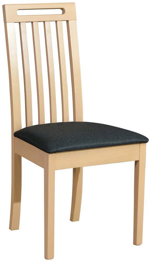 SELSEY Krzesło drewniane do jadalni tapicerowane Salvins ciemnoszare/dąb sonoma