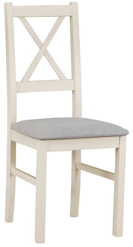 SELSEY Krzesło drewniane do jadalni tapicerowane Trunos jasnoszare/kaszmir