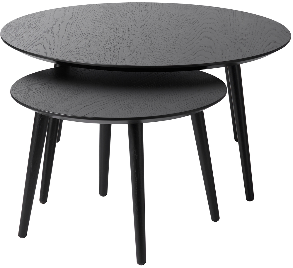 SELSEY Zestaw stolików kawowych Besoss okrągłe dąb czarny