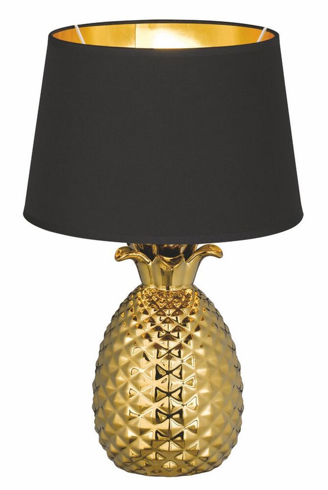 SELSEY Lampa stołowa Pineapple czarno-złota