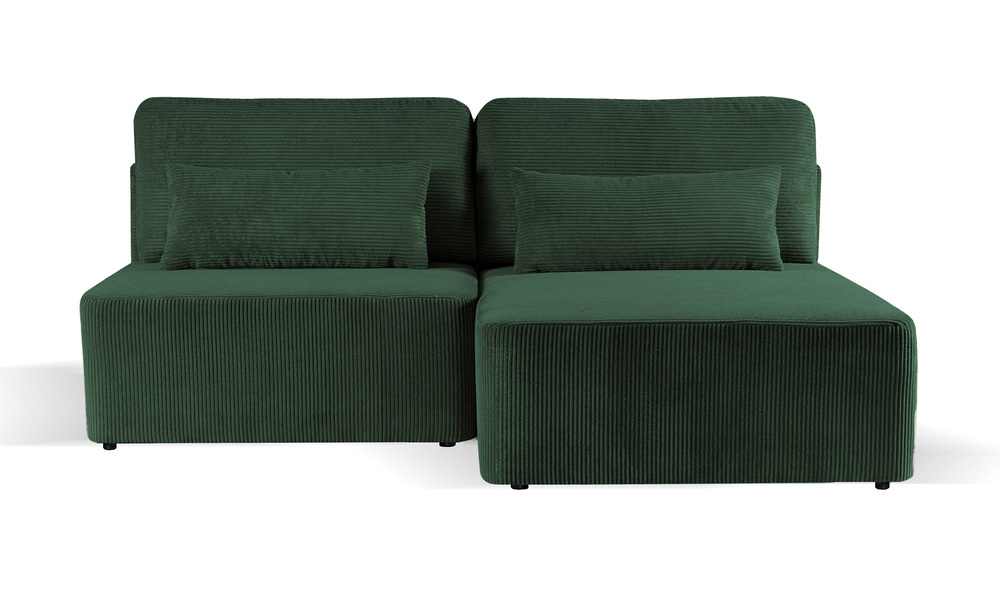 SELSEY Narożnik z funkcją spania Moduliano L-kształtny z pojemnikiem uniwersalny ciemnozielony sztruks