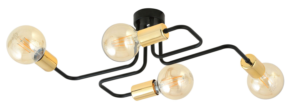 SELSEY Lampa wisząca Mysture czarno-złota x4