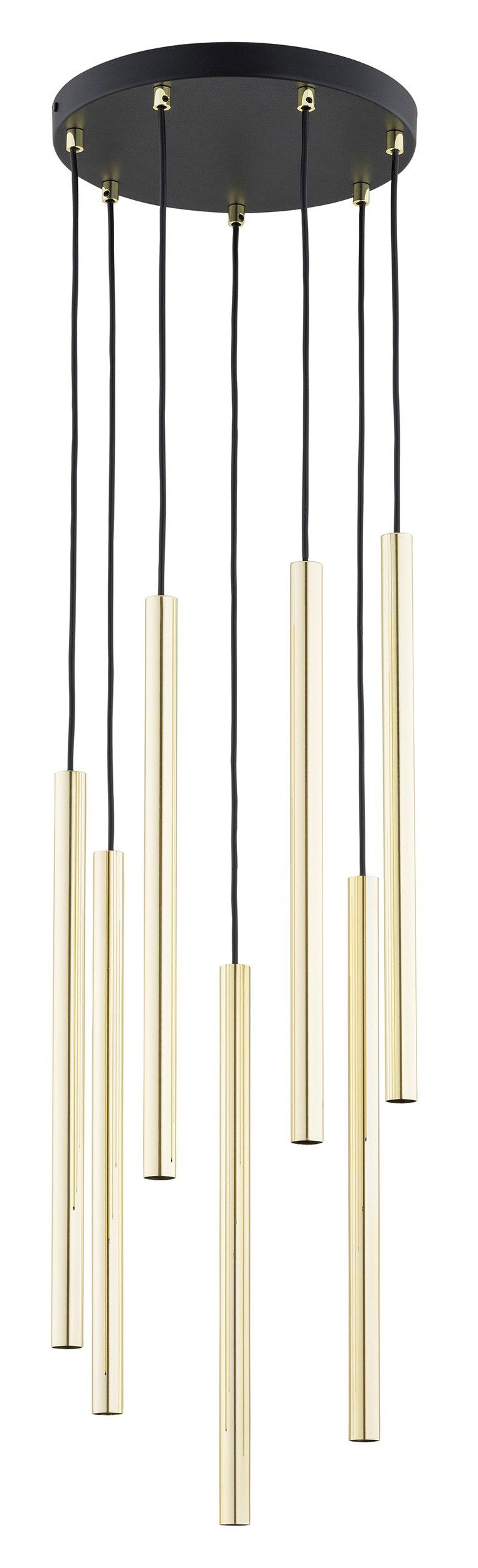 SELSEY Lampa wisząca Corinaldo na okrągłej podsufitce złota x7