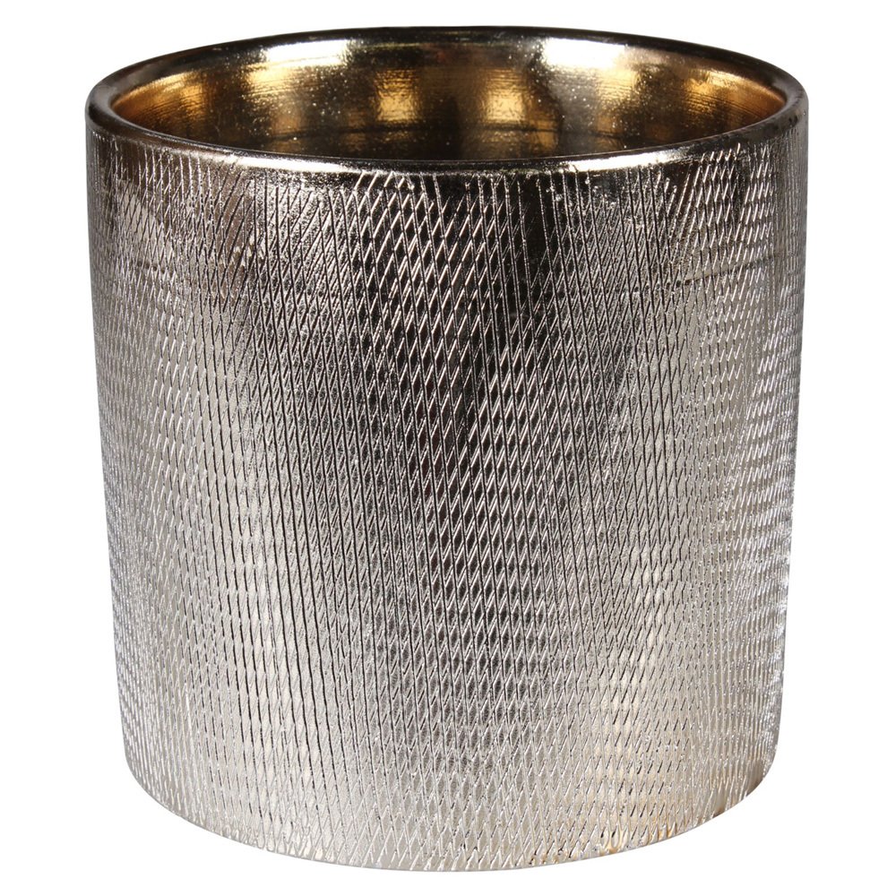 SELSEY Osłonka na doniczkę Stelly ceramiczna 13,5 cm złota