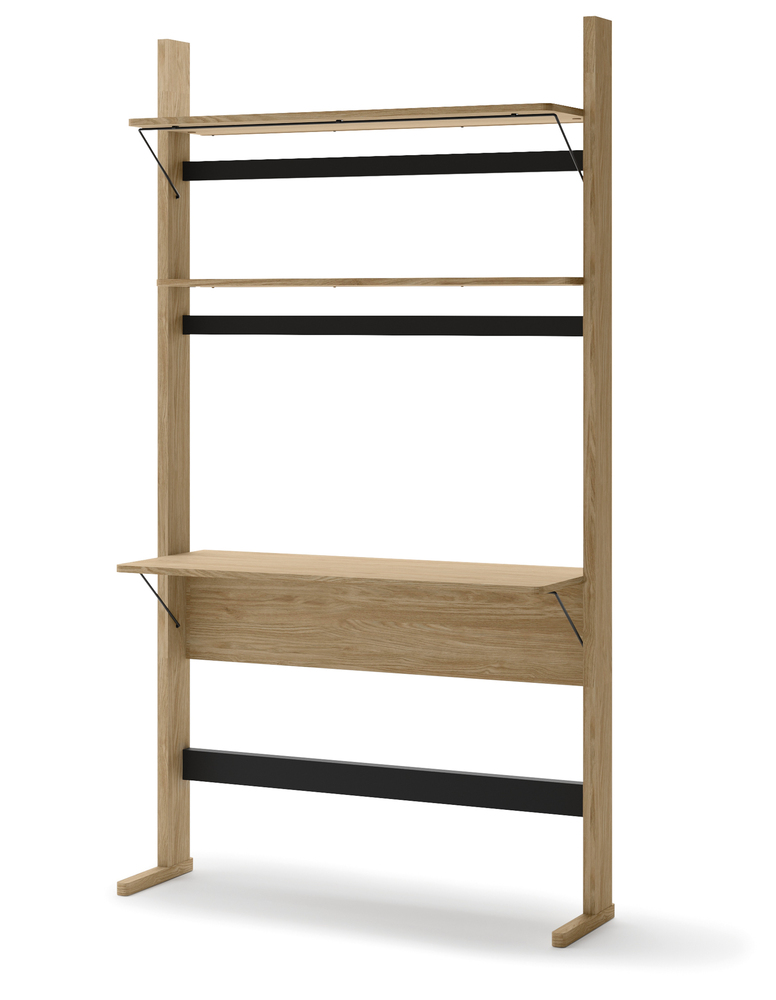 SELSEY Biurko z regałem Ollie 108 cm dąb olejowany