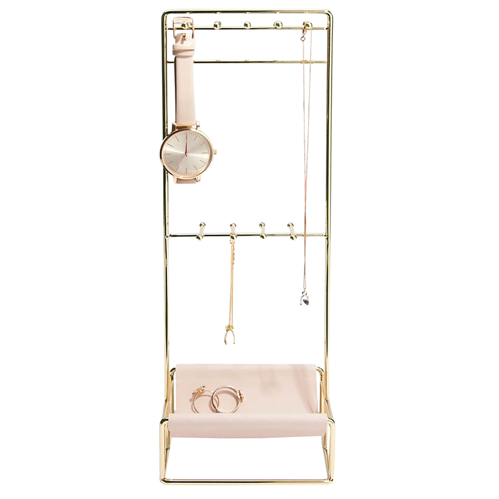 SELSEY Stojak na biżuterię Scoop Jewellery Stand różowe złoto-marmur