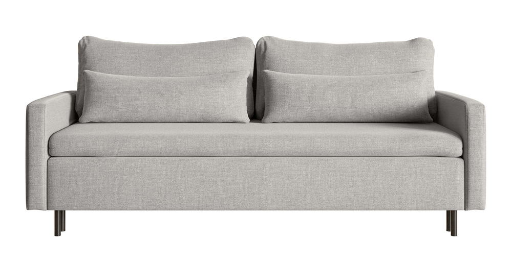 SELSEY Kanapa rozkładana trzyosobowa Umpro z pojemnikiem szara szenil