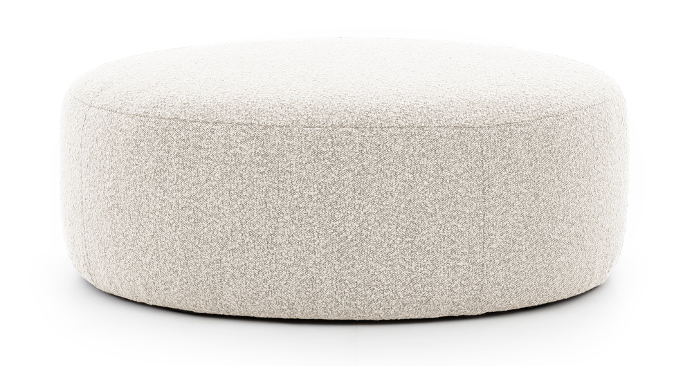 SELSEY Pufa Castellina okrągła 108 cm beżowa w tkaninie boucle