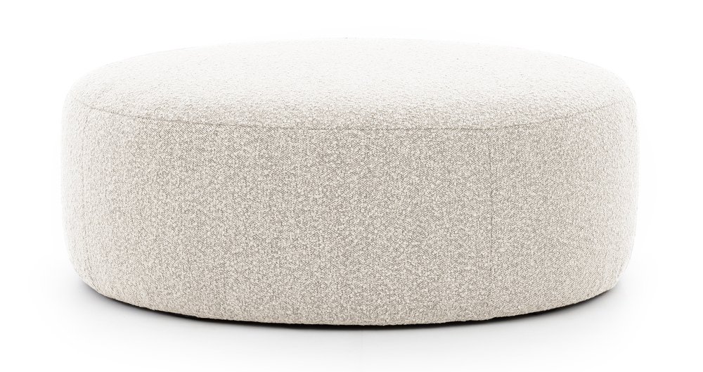 SELSEY Pufa Castellina okrągła 108 cm beżowa w tkaninie boucle