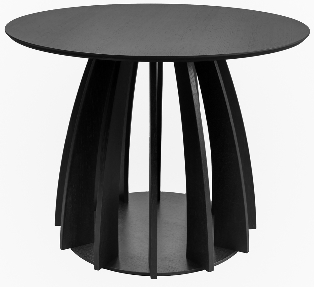 SELSEY Stół okrągły do jadalni Diciffy 100 cm czarny fornir