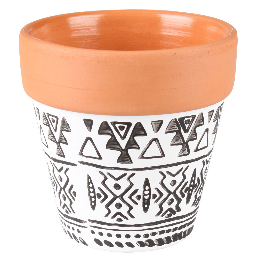 SELSEY Osłonka na doniczkę Noproth średnica 8 cm biało-ceglana