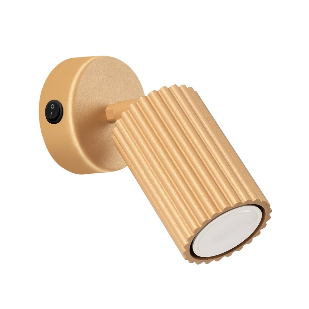 SELSEY Kinkiet Karbon złoty z włącznikiem