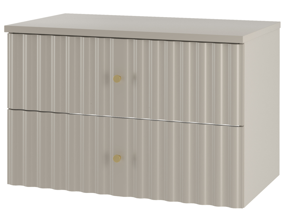 SELSEY Szafka łazienkowa z blatem Aqua 80 cm ryflowane fronty szary beż