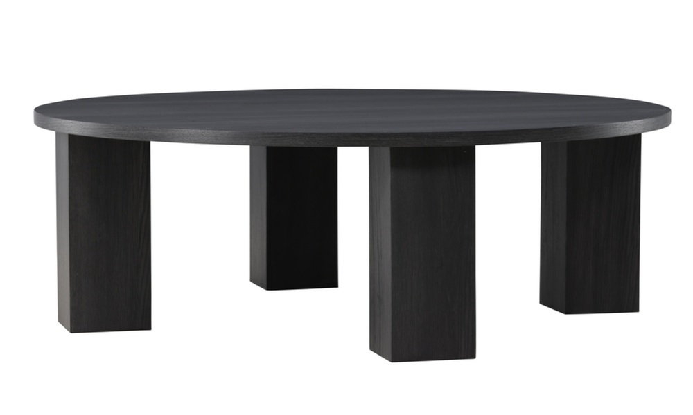 SELSEY Stolik kawowy Juno średnica 120 cm dąb czarny