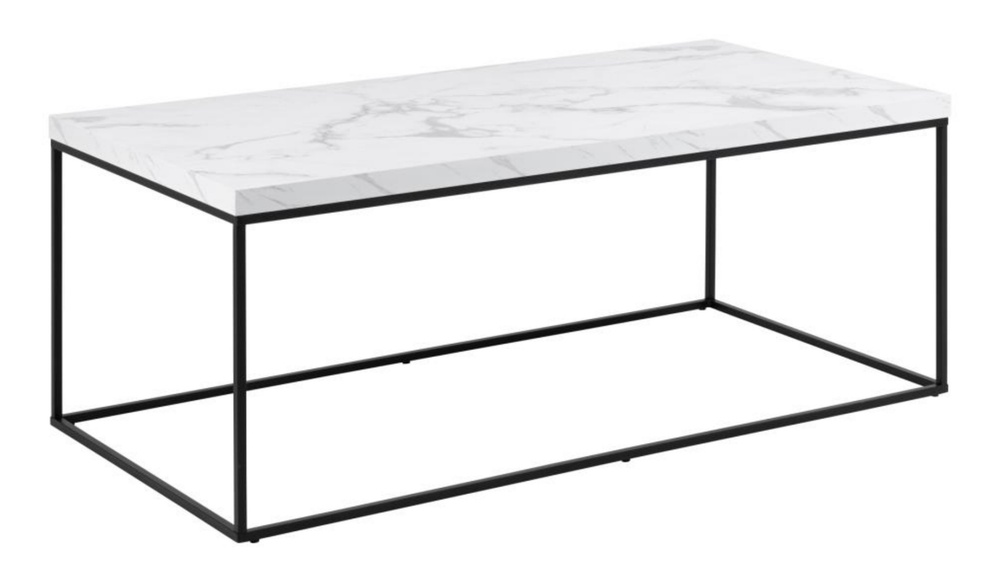 SELSEY Stolik kawowy Pillys 110x55 cm biały marmur