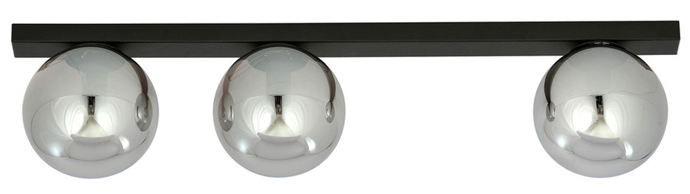 SELSEY Plafon sufitowy Fittell czarny/grafitowy x3