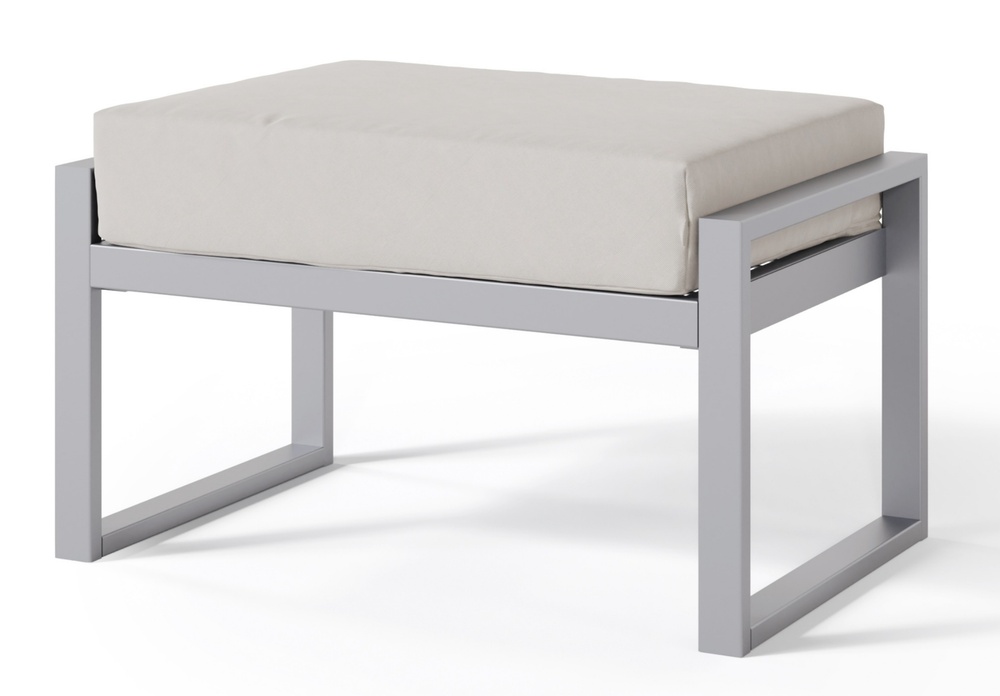 SELSEY Pufa ogrodowa Dywilly w tkaninie hydrofobowej szary/ szary stelaż