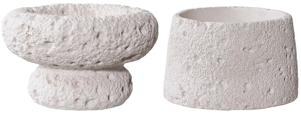 SELSEY Zestaw dwóch świeczników Capity cement szary