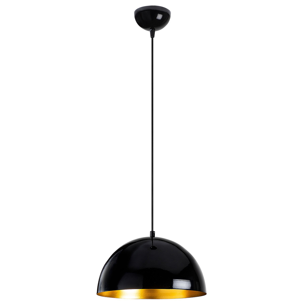 SELSEY Lampa wisząca Theyro półokrągła średnica 30 cm czarna