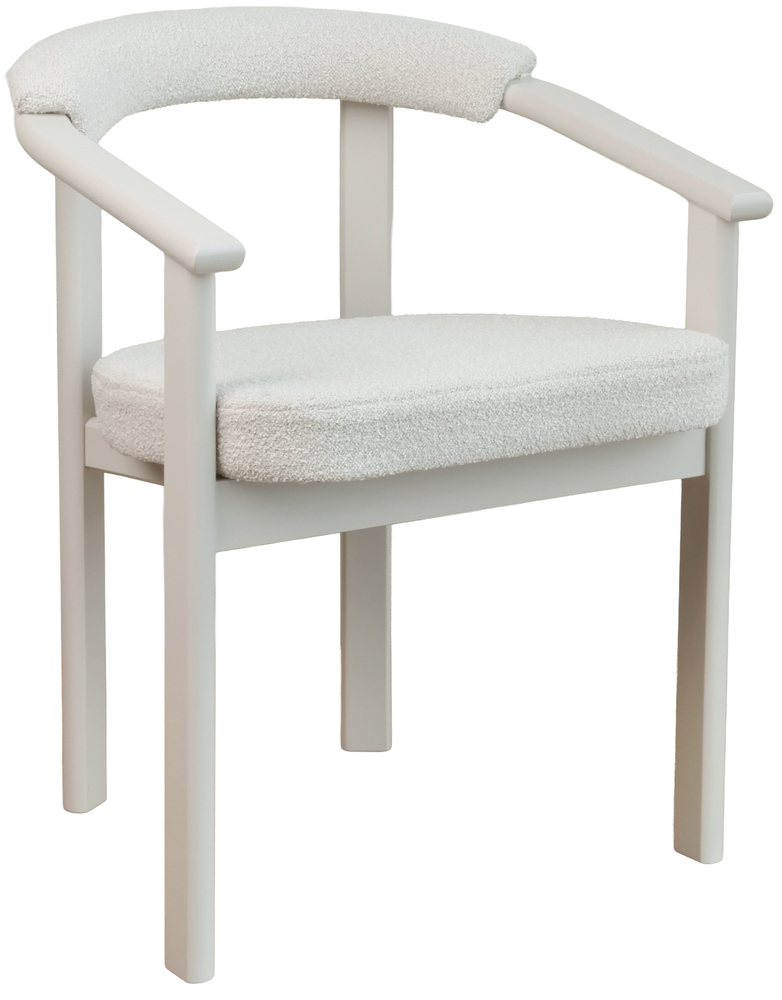 SELSEY Krzesło drewniane do jadalni Fingly kaszmir/jasnobeżowe boucle