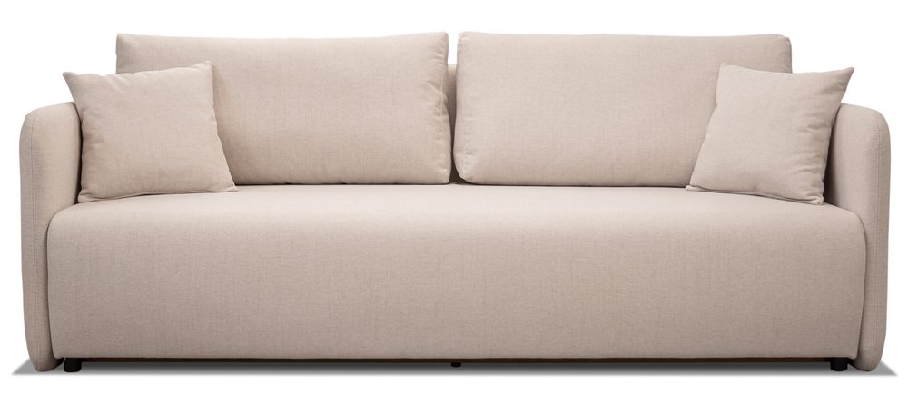 SELSEY Kanapa rozkładana trzyosobowa Anvio z pojemnikiem na pościel jasnobeżowa plecionka