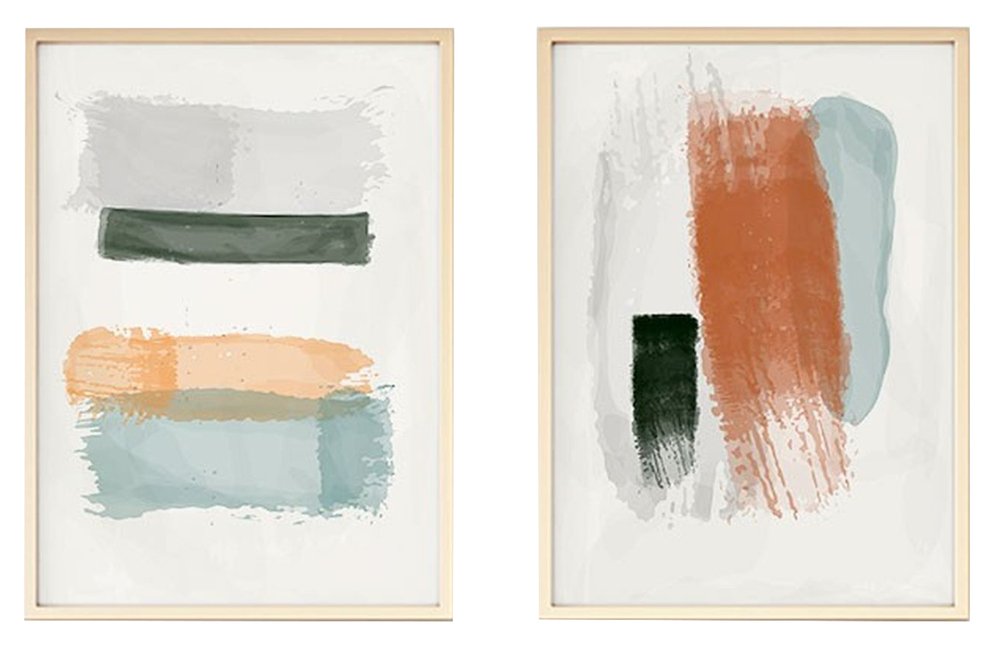 SELSEY Zestaw dwóch obrazów Bodenass 50x35 cm w ciepłych kolorach