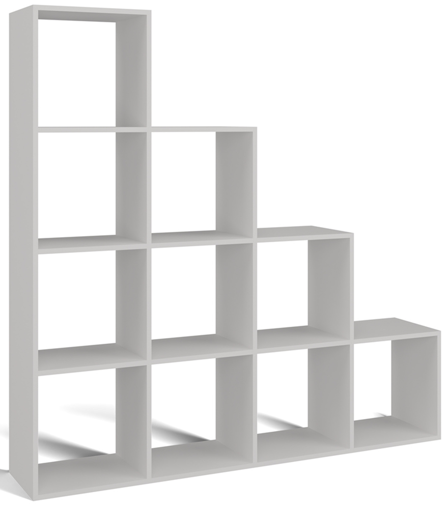 SELSEY Regał schodkowy Stepi z dziesięcioma półkami 153 cm biały