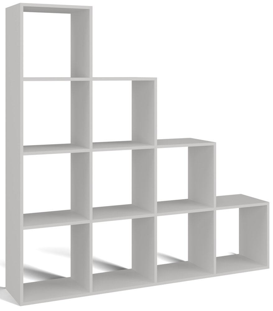 SELSEY Regał schodkowy Stepi z dziesięcioma półkami 153 cm biały
