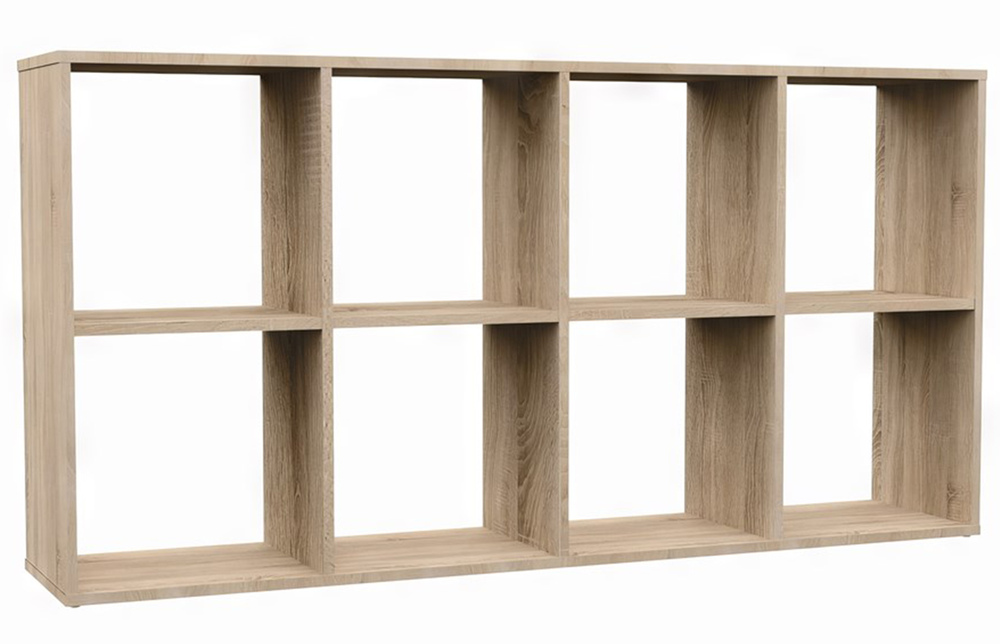 SELSEY Regał otwarty Malax z ośmioma półkami 147 cm dąb sonoma