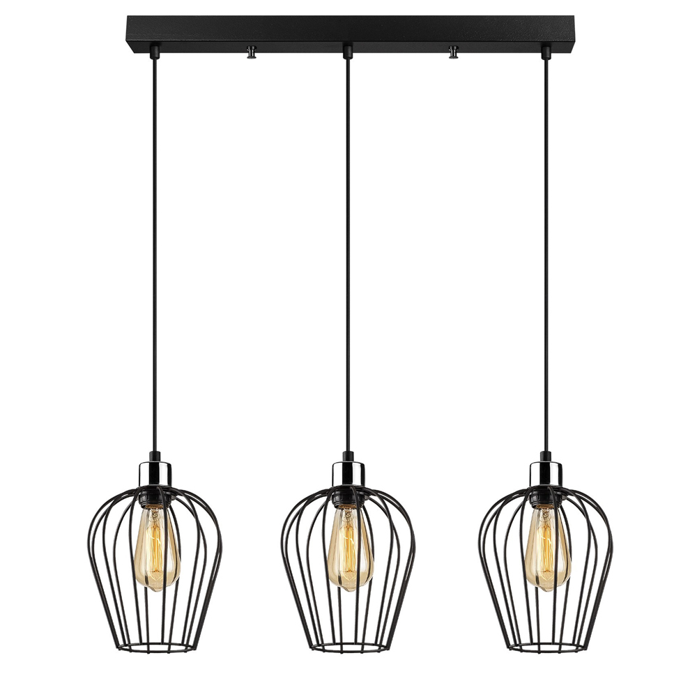 SELSEY Żyrandol Solanum x3 czarny