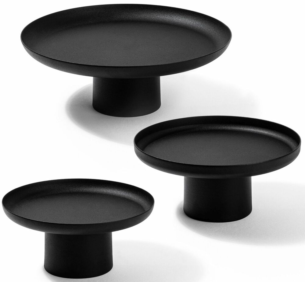 SELSEY Zestaw trzech dekoracyjnych pater Nisiros metalowe czarne