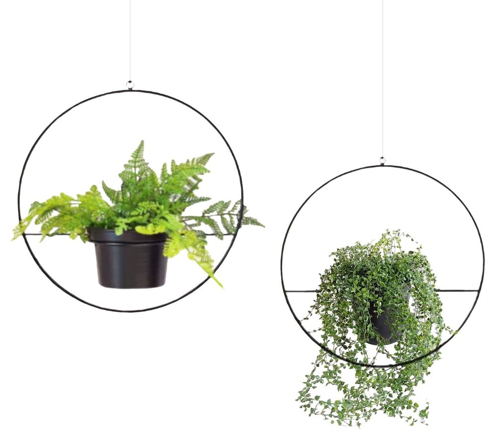 SELSEY Zestaw zawieszek na donice Panatee średnica 25 i 30 cm czarne