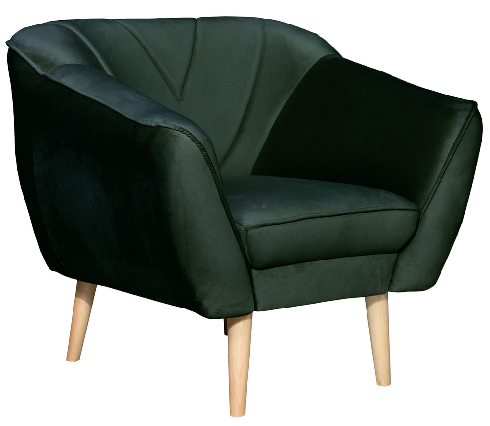 SELSEY Fotel wypoczynkowy Voltana butelkowa zieleń welur