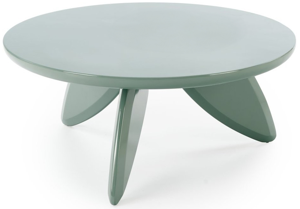 SELSEY Stolik kawowy Soraya okrągły 80 cm jasnoniebieski lakierowany