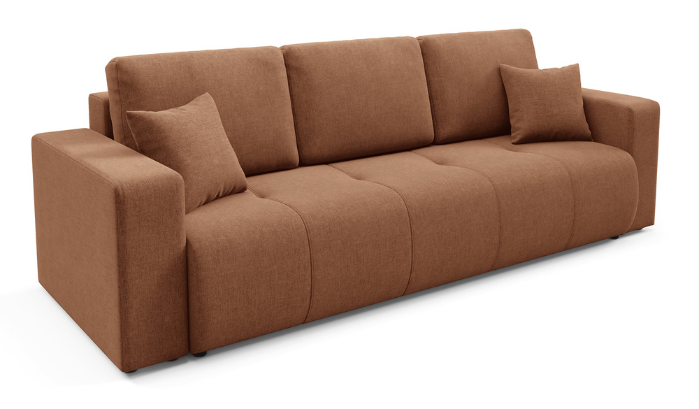 SELSEY Kanapa trzyosobowa Wind z pojemnikiem miedziana szenil