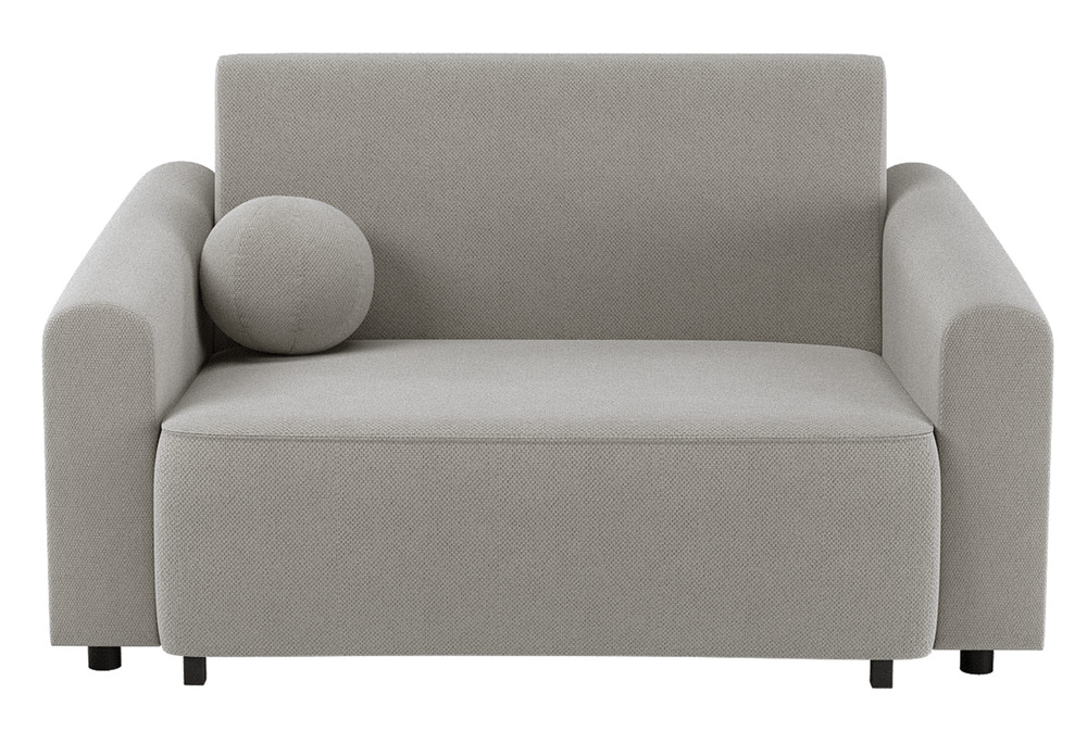 SELSEY Kanapa rozkładana dwuosobowa Stevio 150 cm z pojemnikiem szarobeżowa szenil hydrofobowy