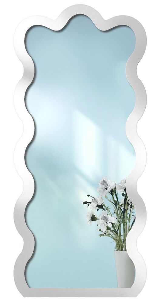 SELSEY Lustro ścienne Wave 132x60 cm w białej ramie