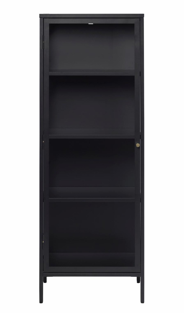 SELSEY Wysoka witryna metalowa Zeins pojedyncza 160 cm czarna