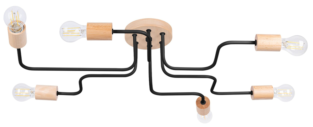 SELSEY Lampa wisząca Timbo x6 czarna