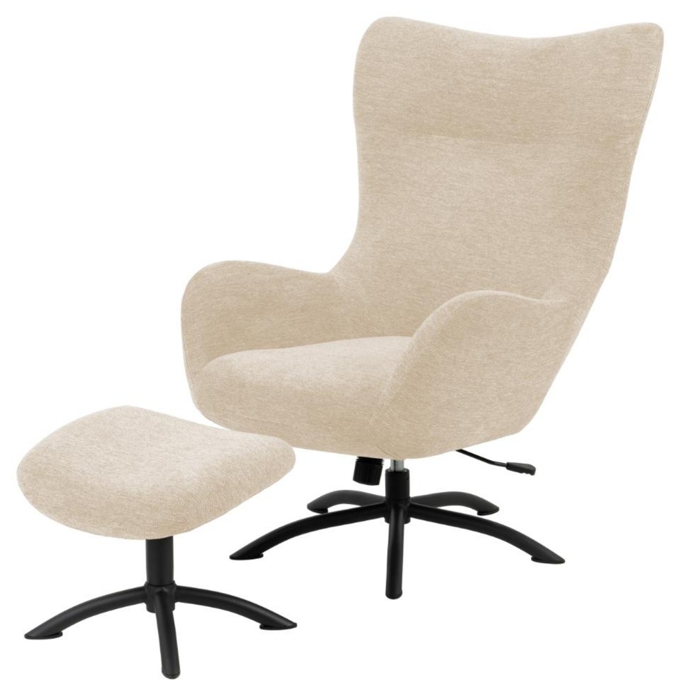 SELSEY Fotel z podnóżkiem Cohemixt beżowy