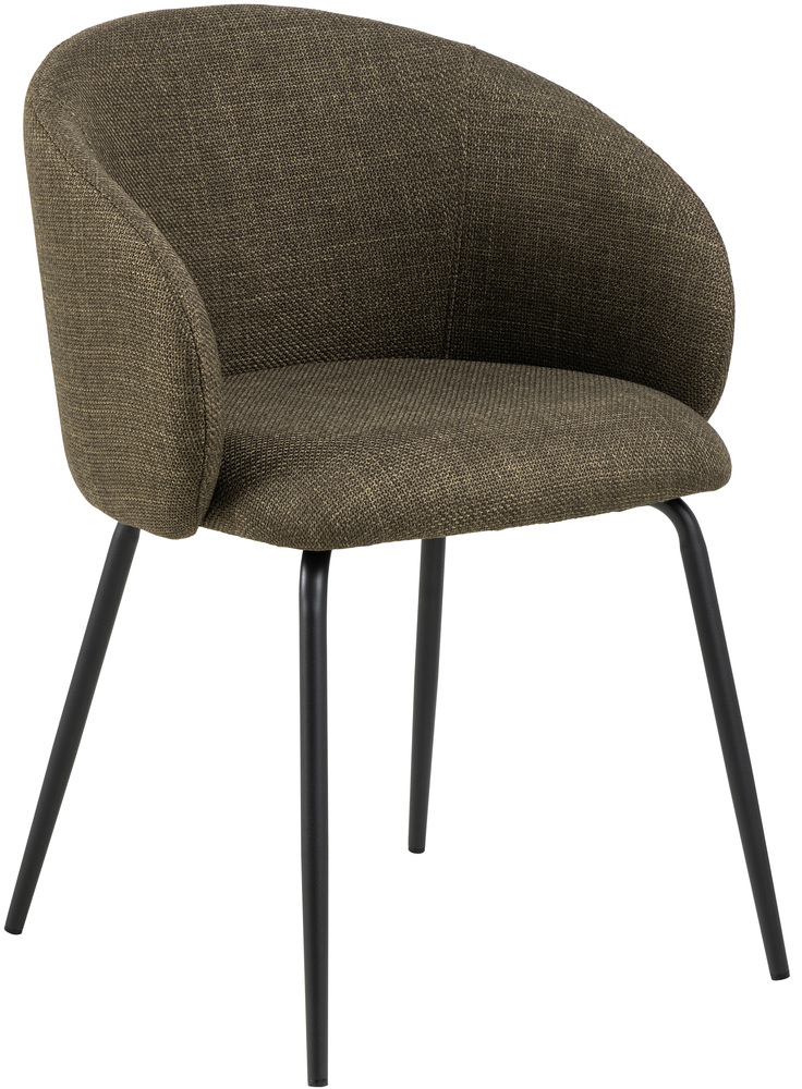 SELSEY Krzesło tapicerowane z podłokietnikami Prone ciemnozielone