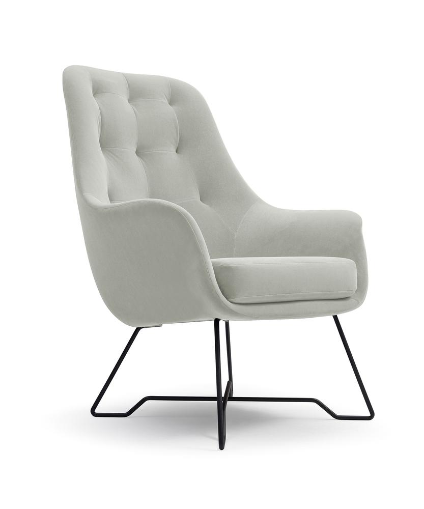 SELSEY Fotel kubełkowy Meknes szary velvet łatwoczyszczący