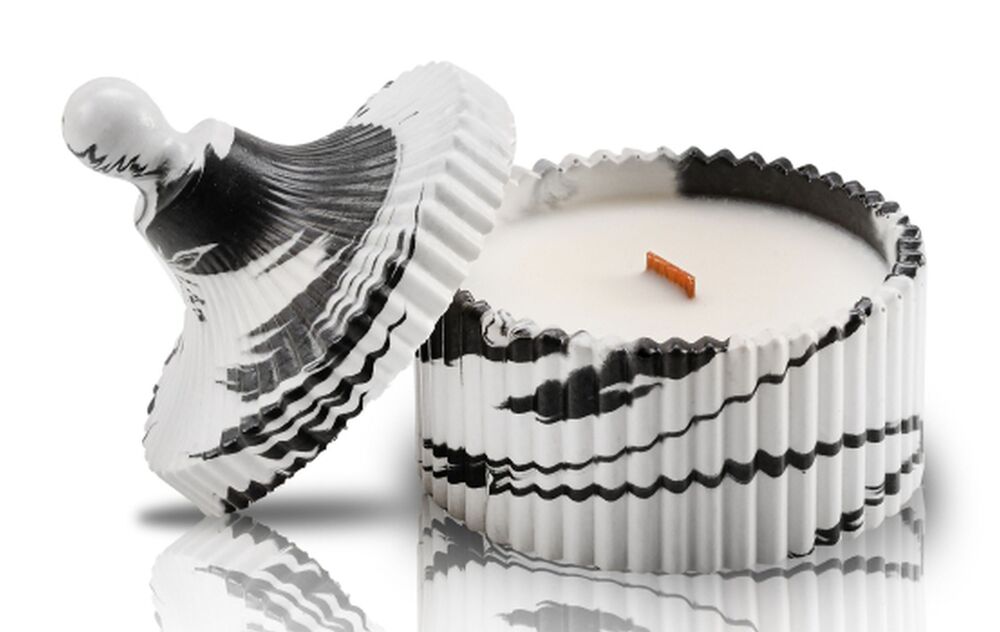 SELSEY Świeca sojowa zapachowa Grace Black Opium 85 ml marmurowy gips