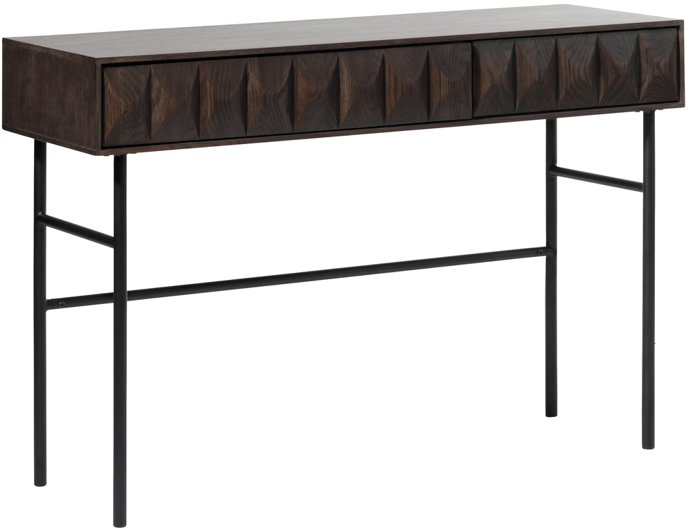 SELSEY Konsola Chesseo 116,5 cm na metalowych nogach dąb espresso